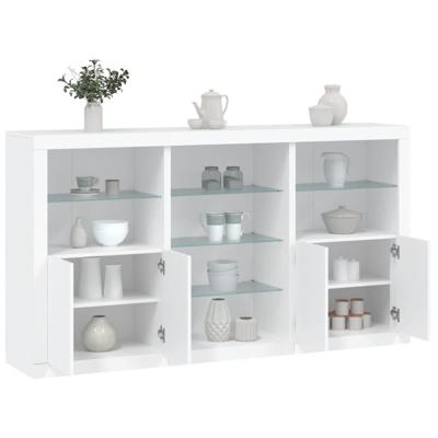 Dressoir met LED-verlichting 181,5x37x100 cm wit
