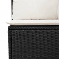 9-delige Loungeset met kussens poly rattan zwart - thumbnail