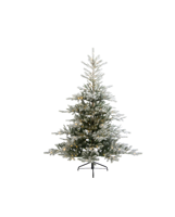 Everlands Grandis Fir verlichte kunstkerstboom besneeuwd groen 180cm, 400 lampjes - thumbnail