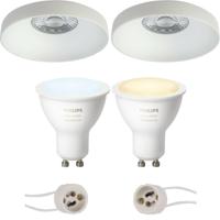 Philips Hue Inbouw LED Spot Set GU10 - Mat Wit Ø82mm - White Ambiance Bluetooth - thumbnail