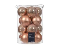 Kerstballen Glas Ø8cm Rosé 16st - thumbnail
