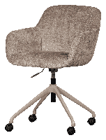 WOOOD Bureaustoel 'Morros' Chenille, kleur Taupe - thumbnail