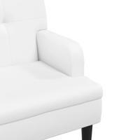 Bankje met rugleuning 112x65,5x75 cm kunstleer wit - thumbnail