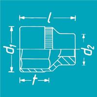 HAZET dopsleutel plug-in sockets 1/2" 34mm hexagon l1= 52.0mm - thumbnail