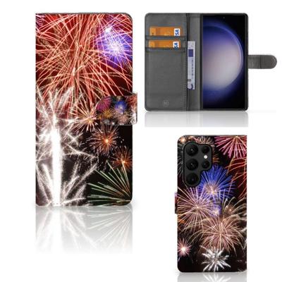 Samsung Galaxy S23 Ultra | Wallet Case | met Pasjes | Vuurwerk