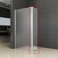 Aqua Splash Zijwand Voor Inloopdouche Met Link Of Rechts Scharnierend Profiel 35X200 cm 10 mm Nano Mat Glas - Rechts Scharnierend - thumbnail
