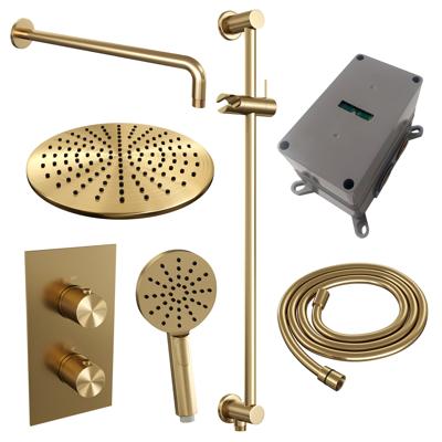 Gold Carving thermostatische inbouw regendouche SET 46 met 30cm douchekop en handdouche