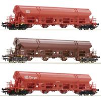 Roco 6600153 H0 3-delige set zwenkdakwagens van de DB AG - thumbnail
