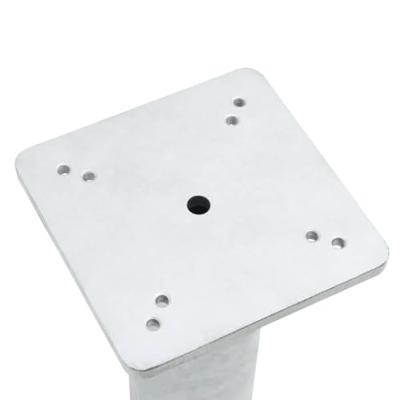 Parasolvoet voor in de grond 16x16x39,5 cm staal zilverkleurig