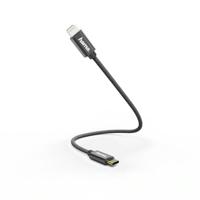 Hama Laad/Synchrokabel,USB-C - Lightning, 0.2m Oplader Zwart - thumbnail