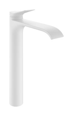 Hansgrohe Vivenis ééngreeps wastafelkraan 250 CoolStart voor opzetwaskommen met pop-up trekwaste, mat wit