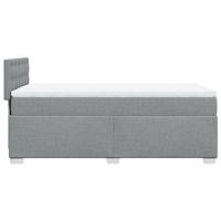 Boxspring met matras stof lichtgrijs 90x190 cm - thumbnail