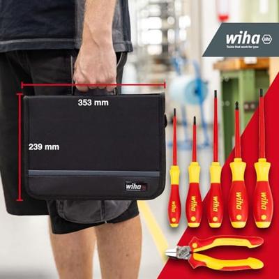 Wiha VDE-Schraubendrehersatz mit Seitenschneider 6tlg in Tasche 33969 Gereedschapsset Electricien Incl. tas 6-delig - thumbnail