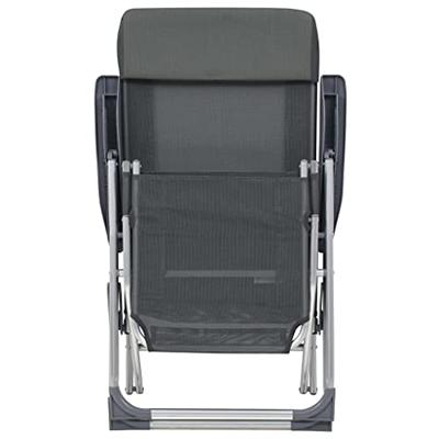 Campingstoelen met voetensteun 2 st inklapbaar textileen grijs