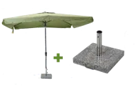 Delos 200x300cm sage groen met 35kg voet - thumbnail