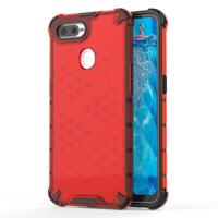 Schokbestendige honingraat PC + TPU Case voor OPPO F9 (rood) - thumbnail