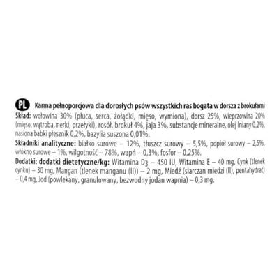 DOLINA NOTECI Premium Rijk aan kabeljauw met broccoli - nat hondenvoer - 800 g