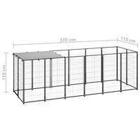Hondenkennel 330x110x110 cm staal zwart - thumbnail