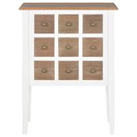 Dressoir 54x30x80 cm massief hout wit - thumbnail