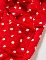 Stippen badjas rood-158/164 - thumbnail