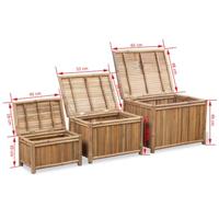 Opbergdozen bamboe 3 st - thumbnail