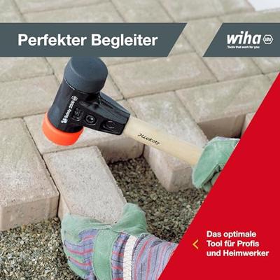 Wiha Kunststof hamer Safety | middelzacht/hard | met hickorysteel | rond-slagkop | 30 mm - 26611 - 26611 - thumbnail