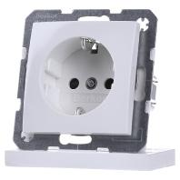Berker S1 wandcontactdoos 1-voudig met randaarde en kinderbeveiliging polarwit glanzend
