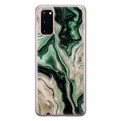 Samsung Galaxy S20 siliconen hoesje - Green waves