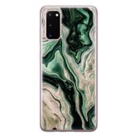 Samsung Galaxy S20 siliconen hoesje - Green waves - thumbnail