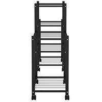 Bloemenstandaard met wielen 83x25x63,5 cm ijzer zwart - thumbnail