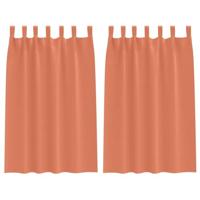 VidaXL Zwart-out gordijnen met ringen 2 pcs terracotta 175 x 140 cm - thumbnail