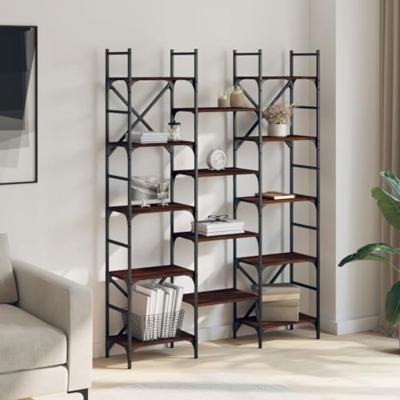 Boekenkast 127,5x28,5x172,5 cm bewerkt hout bruineikenkleurig Boekenkast 127,5x28,5x172,5 cm bewerkt hout bruineikenkleurig