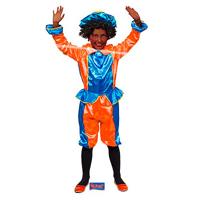 Folat Pietenpak Junior Polyester Oranje/blauw Maat 116-134 - thumbnail