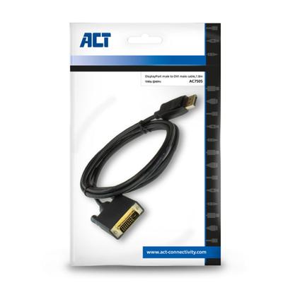 ACT Displayport naar DVI kabel M/F 1,8m