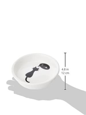 TRIXIE VOERBAK KERAMIEK WIT MET SILHOUETTE KAT - thumbnail