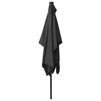 VidaXL Parasol met led's en stalen paal 2x3 m antracietkleurig