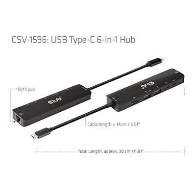 Club 3D USB Gen1 Type-C 6-in-1 Hub dockingstation