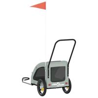 Hondenfietstrailer oxford stof en ijzer grijs - thumbnail