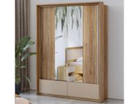 Kledingkast IMPALUNA 2 deuren 2 lades 160 cm mauvella eik - thumbnail