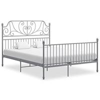 Bedframe metaal grijs 160x200 cm - thumbnail