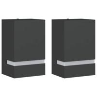 VidaXL Buitenwandlampen 2 st roestvrij staal zwart - thumbnail