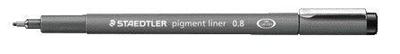 Fineliner staedtler pigment 308 0.8mm zwart | 10 stuks