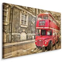 Schilderij - Dubbeldekker, Londen Engeland, Premium Print op Canvas - thumbnail