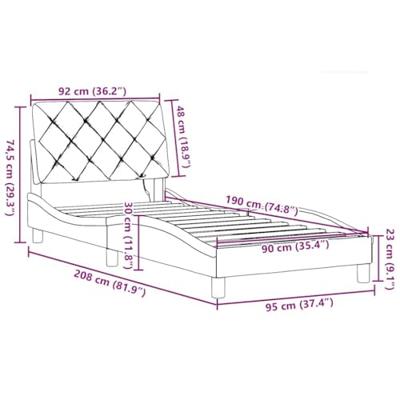 Bedframe met LED zonder matras 90x190 cm stof donkerbruin
