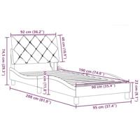 Bedframe met LED zonder matras 90x190 cm stof donkerbruin - thumbnail