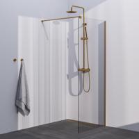 BRAUER Season inloopdouche model C helder glas 80x200 incl. glascoating goud geborsteld - thumbnail
