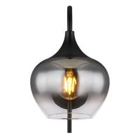 Globo Zwarte wandlampMaxy met smoke glas - 15548W - thumbnail