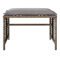 4-delige Loungeset met kussens poly rattan en glas beige - thumbnail