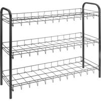 Metaltex shoe schoenenrek 3 etages 64x23x59 cm zwart - thumbnail