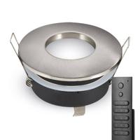16x LED inbouwspots Vegas - Geborsteld aluminium - 4 Watt 345 lumen - 2700K warm wit - IP44 waterdicht - GU10 - Dimbaar - met dimmer en afstandsbediening - Voor badkamer - thumbnail